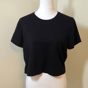 Aritzia Wilfred Free boxy cropped t-shirt | black | size XL